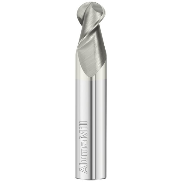 Fullerton Tool 2-Flute - 45 Degree Helix - 3825 AlumaMill HP End Mills, FC19, RH Spiral, Ball, Stub, 1/2 38123 - main